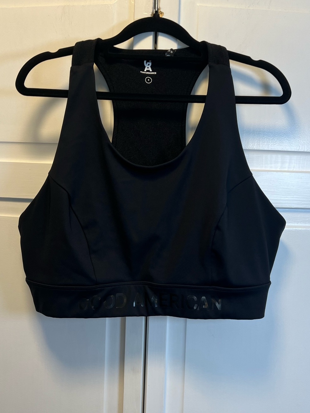 Good American Performance Black Racerback Sports Bra Size 5
